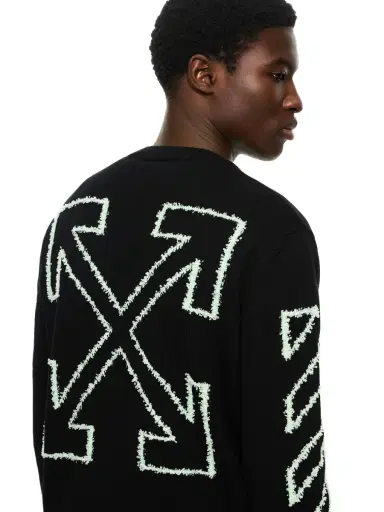 Off-White Diagonal Arrow Fuzzy Crewneck Sweater | Thumbnail 5 Off-White Diagonal Arrow Fuzzy Crewneck Sweater | Thumbnail 5
