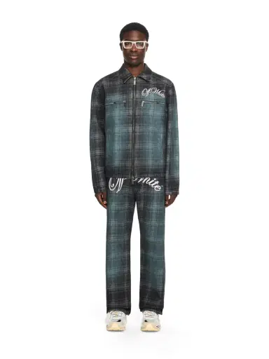 Off-White Check Jacquard Skate Coach Denim Jacket | Thumbnail 2 Off-White Check Jacquard Skate Coach Denim Jacket | Thumbnail 2