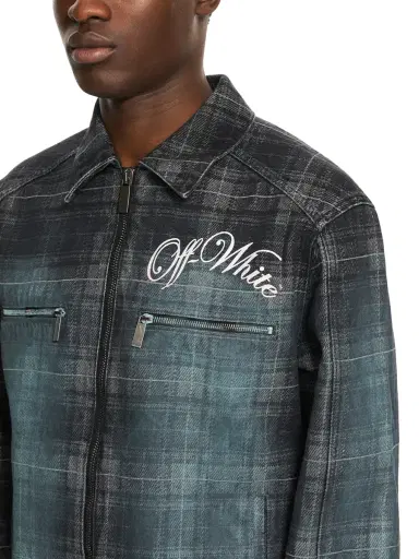 Off-White Check Jacquard Skate Coach Denim Jacket | Thumbnail 5 Off-White Check Jacquard Skate Coach Denim Jacket | Thumbnail 5
