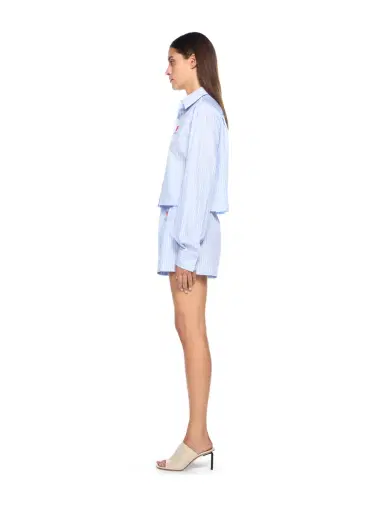 Off-White Striped Poplin Shorts | Thumbnail 3 Off-White Striped Poplin Shorts | Thumbnail 3