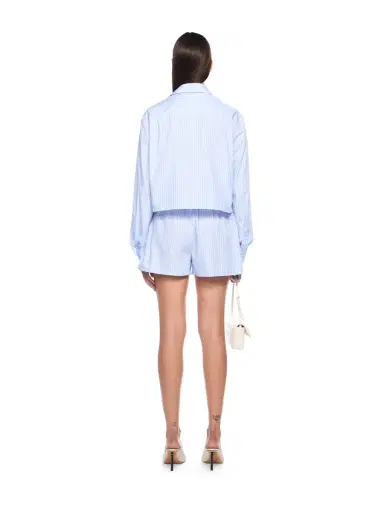 Off-White Striped Poplin Shorts | Thumbnail 4 Off-White Striped Poplin Shorts | Thumbnail 4