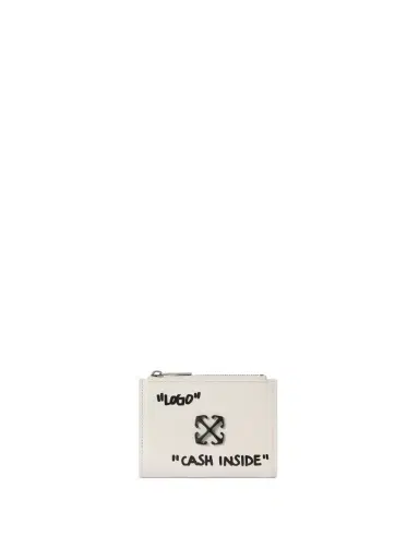 Off-White White Jitney Quote Zippered Bifold | Thumbnail 1 Off-White White Jitney Quote Zippered Bifold | Thumbnail 1