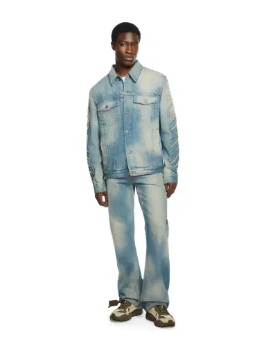 Off-White Diagonal Raw Patch Denim Jacket | Thumbnail 2 Off-White Diagonal Raw Patch Denim Jacket | Thumbnail 2
