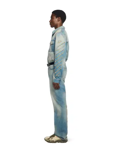 Off-White Diagonal Raw Patch Denim Jacket | Thumbnail 3 Off-White Diagonal Raw Patch Denim Jacket | Thumbnail 3