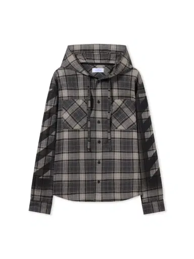 Off-White Spray Diagonal Hooded Shirt | Thumbnail 1 Off-White Spray Diagonal Hooded Shirt | Thumbnail 1