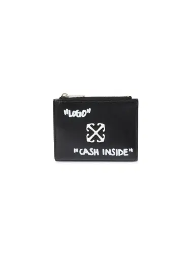 Off-White Black Jitney Quote Zipped Bifold | Thumbnail 1 Off-White Black Jitney Quote Zipped Bifold | Thumbnail 1