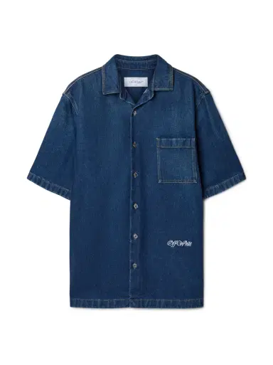 Off-White SCRIPT DEN BOWLING SHIRT | Thumbnail 1 Off-White SCRIPT DEN BOWLING SHIRT | Thumbnail 1