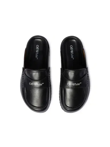 Off-White Black Leather O Slip-On Loafer | Thumbnail 4 Off-White Black Leather O Slip-On Loafer | Thumbnail 4