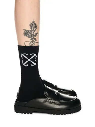 Off-White Black Leather O Slip-On Loafer | Thumbnail 1 Off-White Black Leather O Slip-On Loafer | Thumbnail 1