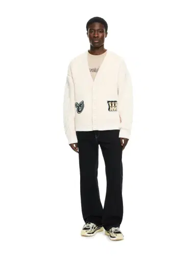 Off-White Star Logo Diagonal Varsity Knit Cardigan | Thumbnail 2 Off-White Star Logo Diagonal Varsity Knit Cardigan | Thumbnail 2