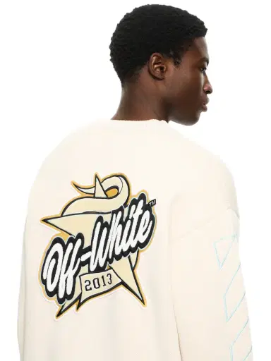 Off-White Star Logo Diagonal Varsity Knit Cardigan | Thumbnail 5 Off-White Star Logo Diagonal Varsity Knit Cardigan | Thumbnail 5