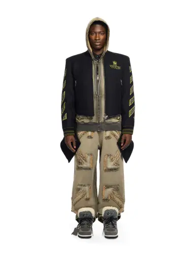 Off-White Eagle Wool Twill Varsity Coat | Thumbnail 2 Off-White Eagle Wool Twill Varsity Coat | Thumbnail 2