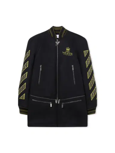 Off-White Eagle Wool Twill Varsity Coat | Thumbnail 1 Off-White Eagle Wool Twill Varsity Coat | Thumbnail 1