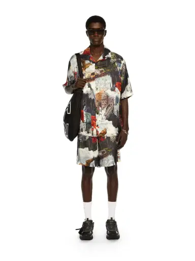 Off-White World Paint Viscose Bowling Shirt | Thumbnail 2 Off-White World Paint Viscose Bowling Shirt | Thumbnail 2