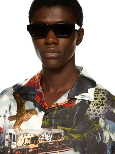 Off-White World Paint Viscose Bowling Shirt | Thumbnail 5 Off-White World Paint Viscose Bowling Shirt | Thumbnail 5