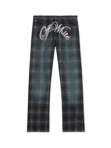 Off-White Check Jacqaurd Slim Relax Jeans | Thumbnail 1 Off-White Check Jacqaurd Slim Relax Jeans | Thumbnail 1