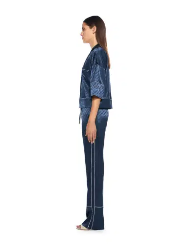 Off-White Jacquard Satin Pajama Pants | Thumbnail 3 Off-White Jacquard Satin Pajama Pants | Thumbnail 3