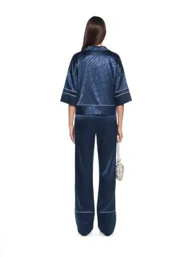 Off-White Jacquard Satin Pajama Pants | Thumbnail 4 Off-White Jacquard Satin Pajama Pants | Thumbnail 4