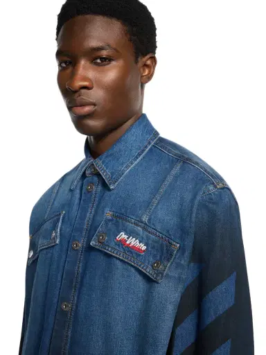 Off-White Spray Diagonal Denim Shirt | Thumbnail 5 Off-White Spray Diagonal Denim Shirt | Thumbnail 5