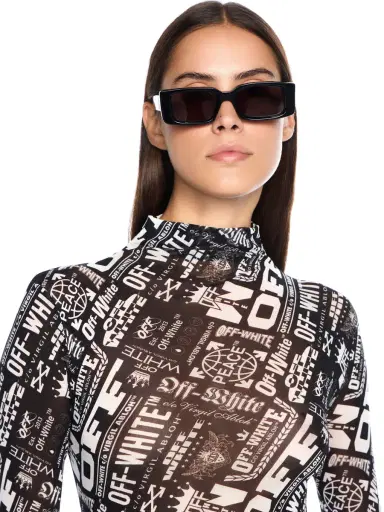 Off-White Multilogo Mesh Gather Midi Dress | Thumbnail 5 Off-White Multilogo Mesh Gather Midi Dress | Thumbnail 5