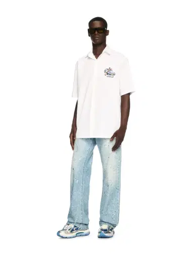 Off-White Paint Relaxed Jeans Navy Blue - Multicol | Thumbnail 2 Off-White Paint Relaxed Jeans Navy Blue - Multicol | Thumbnail 2