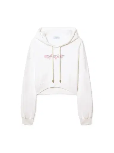 Off-White White Bookish Rose Cropped Hoodie | Thumbnail 1 Off-White White Bookish Rose Cropped Hoodie | Thumbnail 1