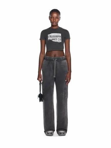 Off-White News Print 90s Crop Logo Tee | Thumbnail 2 Off-White News Print 90s Crop Logo Tee | Thumbnail 2