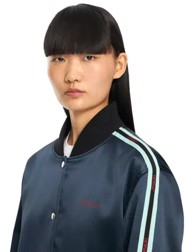 Off-White Satin Varsity Jacket | Thumbnail 5 Off-White Satin Varsity Jacket | Thumbnail 5