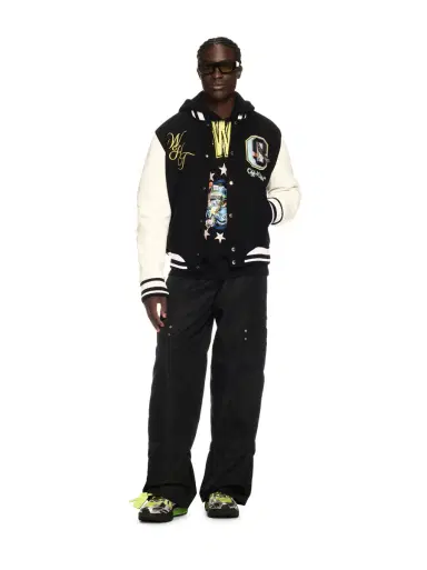 Off-White Fresco Leather/Wool Varsity Jacket | Thumbnail 2 Off-White Fresco Leather/Wool Varsity Jacket | Thumbnail 2