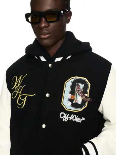 Off-White Fresco Leather/Wool Varsity Jacket | Thumbnail 5 Off-White Fresco Leather/Wool Varsity Jacket | Thumbnail 5
