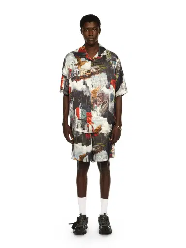 Off-White World Paint Viscose Bowling Shorts | Thumbnail 2 Off-White World Paint Viscose Bowling Shorts | Thumbnail 2