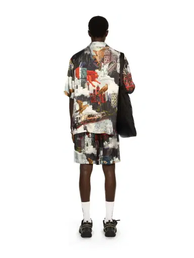 Off-White World Paint Viscose Bowling Shorts | Thumbnail 4 Off-White World Paint Viscose Bowling Shorts | Thumbnail 4