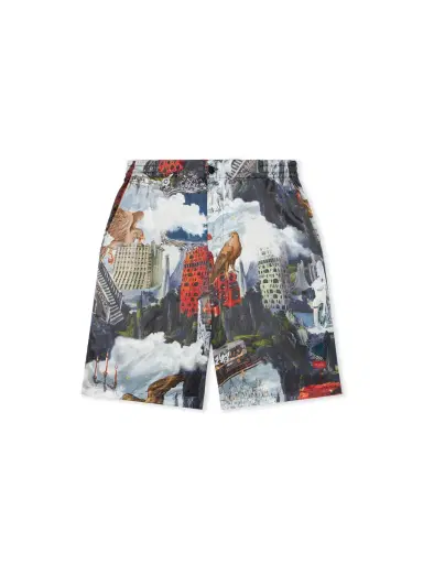 Off-White World Paint Viscose Bowling Shorts | Thumbnail 1 Off-White World Paint Viscose Bowling Shorts | Thumbnail 1