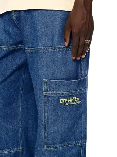 Off-White Blue Irregular Cargo Jeans | Thumbnail 6 Off-White Blue Irregular Cargo Jeans | Thumbnail 6