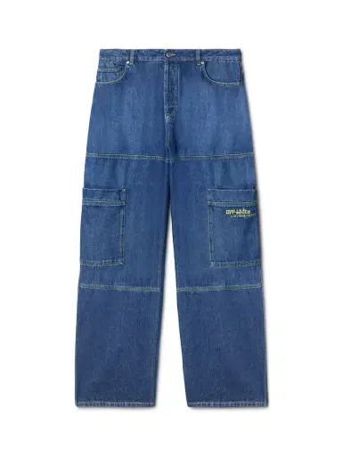 Off-White Blue Irregular Cargo Jeans | Thumbnail 1 Off-White Blue Irregular Cargo Jeans | Thumbnail 1