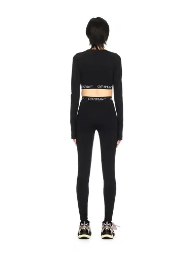 Off-White Black Logo Band Zip Crop Top | Thumbnail 4 Off-White Black Logo Band Zip Crop Top | Thumbnail 4