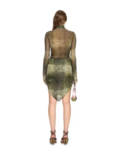 Off-White Green Stamp Crocodile Mesh Long-Sleeved Top | Thumbnail 4 Off-White Green Stamp Crocodile Mesh Long-Sleeved Top | Thumbnail 4