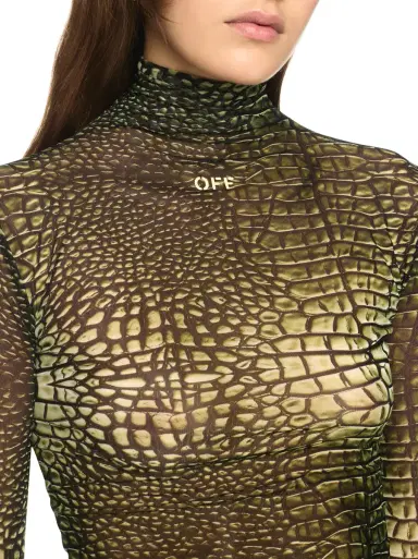 Off-White Green Stamp Crocodile Mesh Long-Sleeved Top | Thumbnail 5 Off-White Green Stamp Crocodile Mesh Long-Sleeved Top | Thumbnail 5