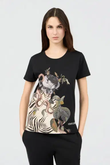 Roberto Cavalli Jewellery Foulard Print T-Shirt | Thumbnail 2 Roberto Cavalli Jewellery Foulard Print T-Shirt | Thumbnail 2