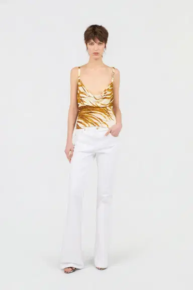 Roberto Cavalli Golden Palm Print Top | Thumbnail 6 Roberto Cavalli Golden Palm Print Top | Thumbnail 6
