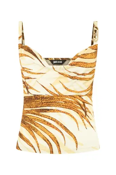 Roberto Cavalli Golden Palm Print Top | Thumbnail 1 Roberto Cavalli Golden Palm Print Top | Thumbnail 1