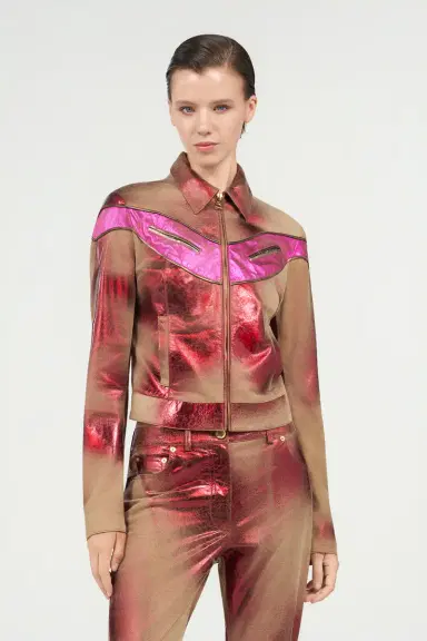 Roberto Cavalli Metallic Leather Jacket | Thumbnail 2 Roberto Cavalli Metallic Leather Jacket | Thumbnail 2