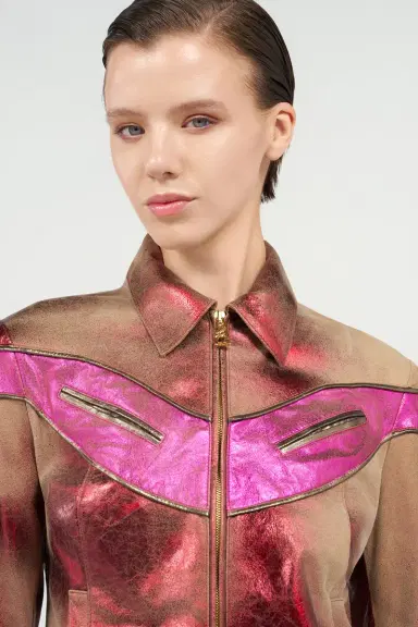 Roberto Cavalli Metallic Leather Jacket | Thumbnail 5 Roberto Cavalli Metallic Leather Jacket | Thumbnail 5