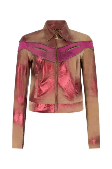 Roberto Cavalli Metallic Leather Jacket | Thumbnail 1 Roberto Cavalli Metallic Leather Jacket | Thumbnail 1