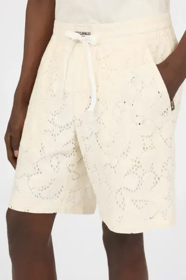 Roberto Cavalli Ivory Bermuda Shorts | Thumbnail 4 Roberto Cavalli Ivory Bermuda Shorts | Thumbnail 4