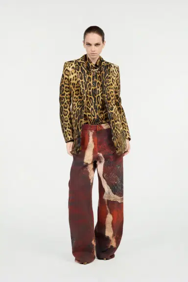 Roberto Cavalli Red Faded-Dye Effect Denim Jeans | Thumbnail 6 Roberto Cavalli Red Faded-Dye Effect Denim Jeans | Thumbnail 6