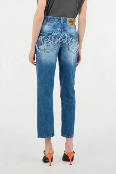 Roberto Cavalli Cropped Jeans With Logo On The Back | Thumbnail 3 Roberto Cavalli Cropped Jeans With Logo On The Back | Thumbnail 3