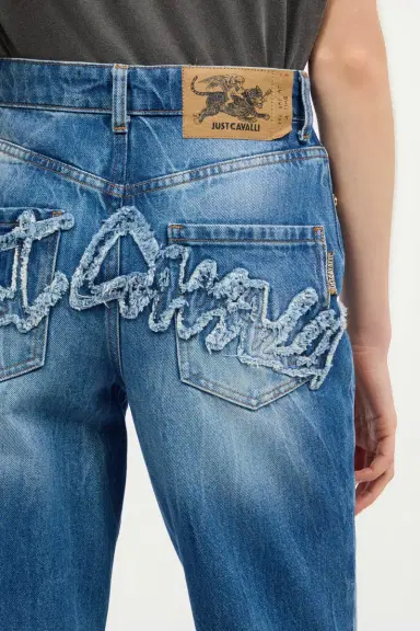 Roberto Cavalli Cropped Jeans With Logo On The Back | Thumbnail 5 Roberto Cavalli Cropped Jeans With Logo On The Back | Thumbnail 5