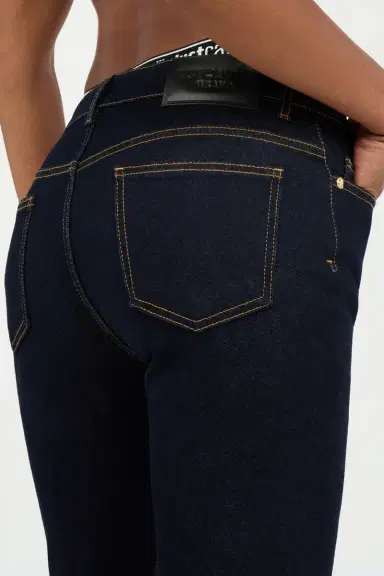 Roberto Cavalli Dark Blue Straight Leg Jeans With Contrast Stitching | Thumbnail 5 Roberto Cavalli Dark Blue Straight Leg Jeans With Contrast Stitching | Thumbnail 5