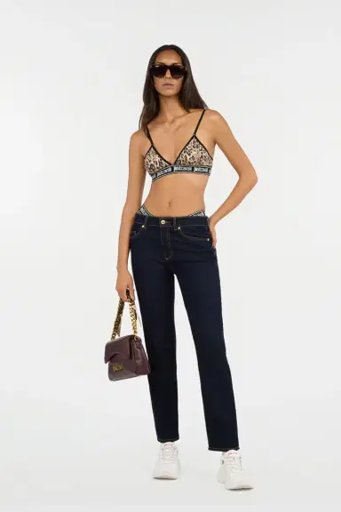 Roberto Cavalli Dark Blue Straight Leg Jeans With Contrast Stitching | Thumbnail 6 Roberto Cavalli Dark Blue Straight Leg Jeans With Contrast Stitching | Thumbnail 6